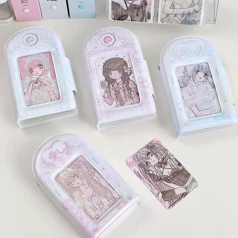 [พร้อม]3 นิ้วสีชมพู/สีฟ้า Kamaboko อัลบั้มการ์ดแบบพกพา Idol Book Kpop Star Chasing สมุดเก็บการ์ดขนาดเล็กโพลารอยด์ 32 ช่องอัลบั้ม