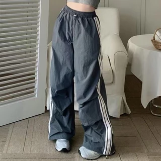 0128 พร้อมส่งจากกทม ✨กางเกงขายาวสีดำ Cargo pant🌸กางเกงคาร์โก้เอวยางยืดอเนกประสงค์สไตล์อเมริกัน
