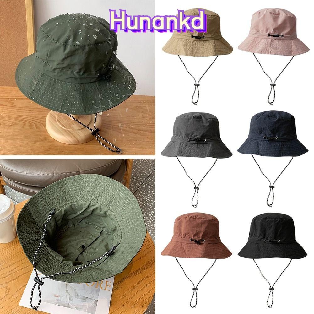 Huan หมวกบักเก็ต, หมวกตกปลาแห้งเร็ว, กระเป๋าเก็บของแบบพกพา Anti-UV Sun Protection หมวกปานามา Mountaineering