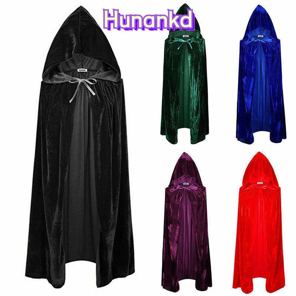 Huan เสื้อคลุมกํามะหยี่ Cape แฟชั่นเครื่องแต่งกายยุคกลางเสื้อคลุมคลุมด้วยผ้าเต็มความยาวฮาโลวีน