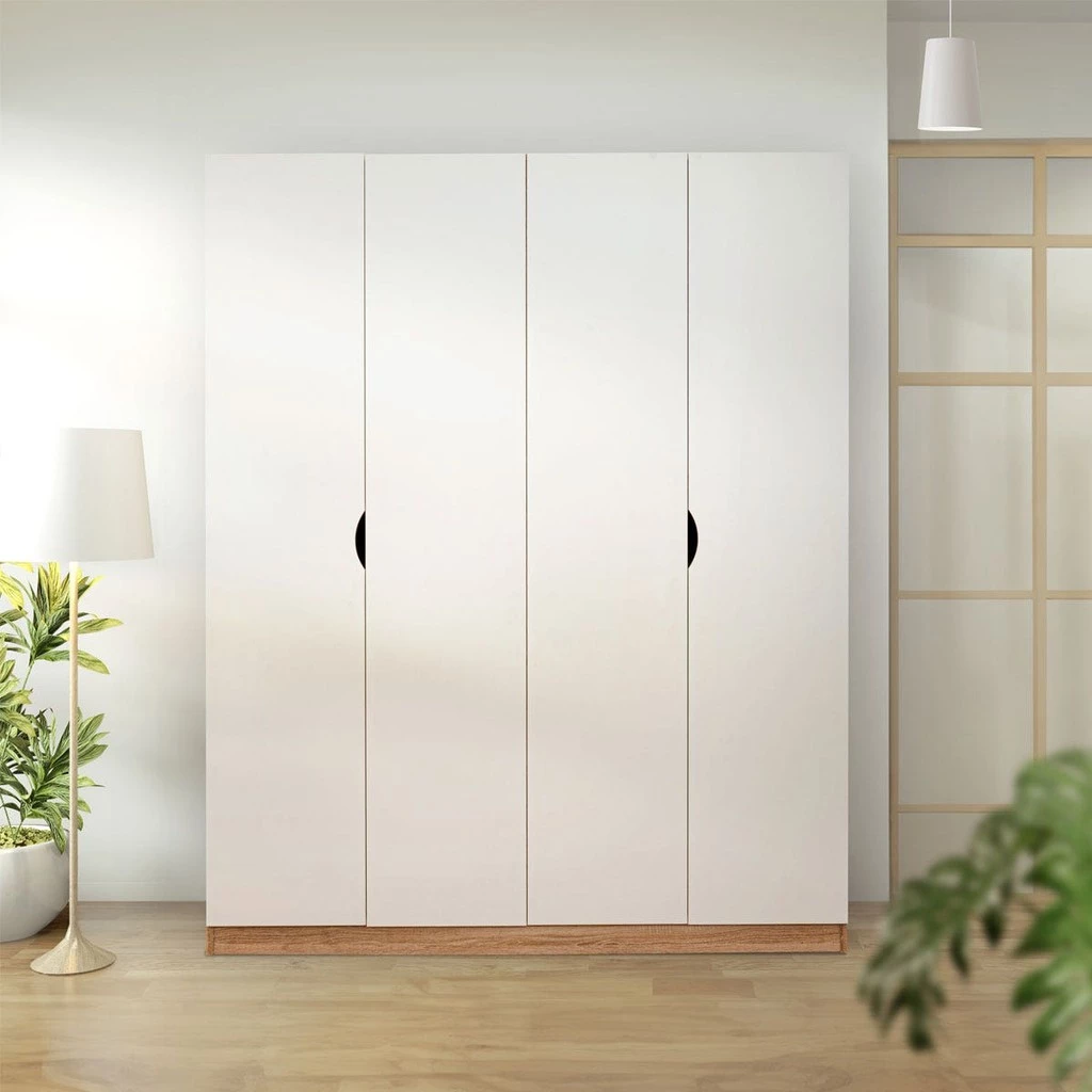 Koncept Furniture ตู้เสื้อผ้าบานเปิด ขนาด 160 ซม. รุ่น Havin สีขาว (160x58x200 ซม.) แบรนด์ KONCEPT FURNITURE