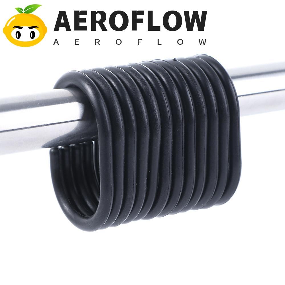 Aeroflow ผ้าม่านตะขอพลาสติกสีขาว/สีดําอุปกรณ์ห้องน้ําสําหรับห้องนั่งเล่นห้องน้ําแขวนคลิปห่วง