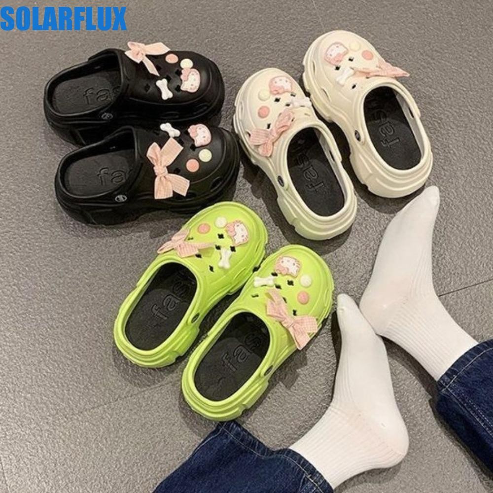 Solarflux Kawaii Kitty Cat รองเท้าแตะ, Pochacco Non-slip Beach Hole รองเท้า,ทุกวันรองเท้าส้นหนาความคิดสร้างสรรค์หลีกเลี่ยงกลิ่นเท้าน่ารักสองสวมรองเท้าแตะสาว