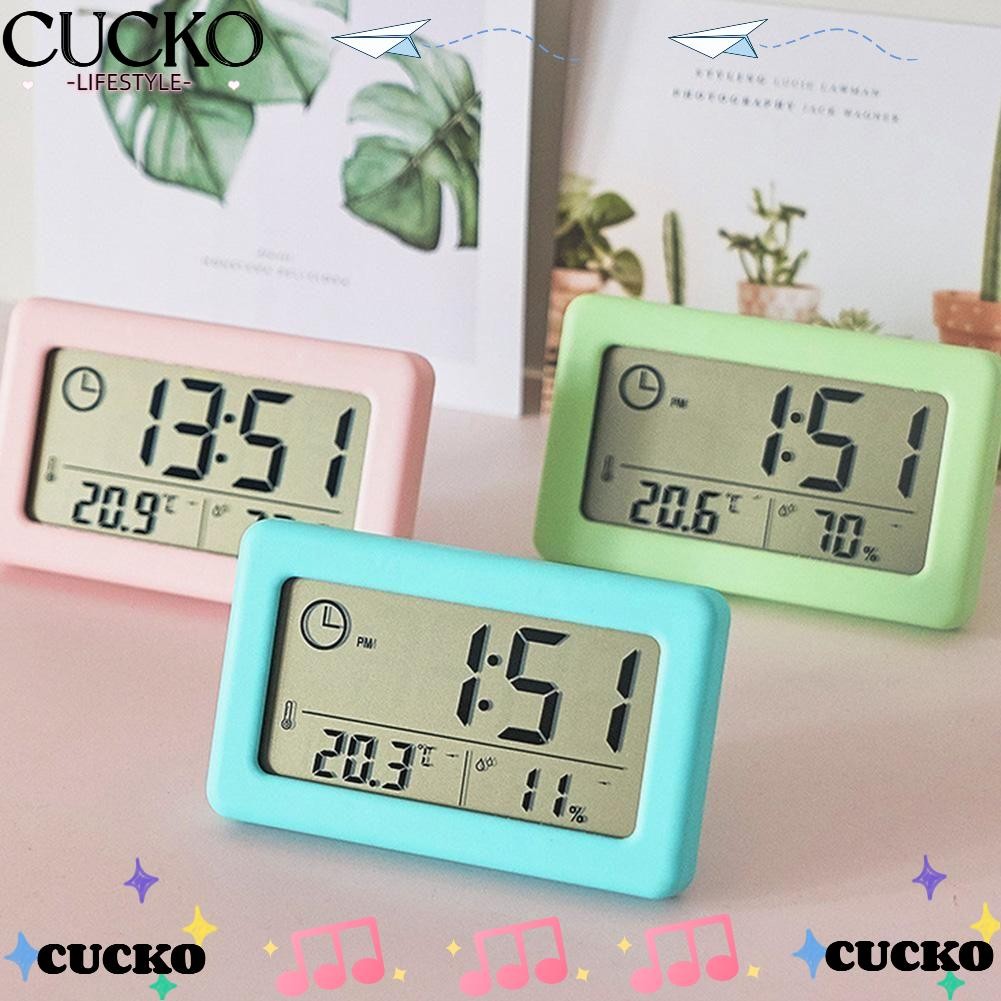 Cucko เครื่องวัดความชื้นสัมพัทธ์ LED Number Clock Desktop Temperature Meter
