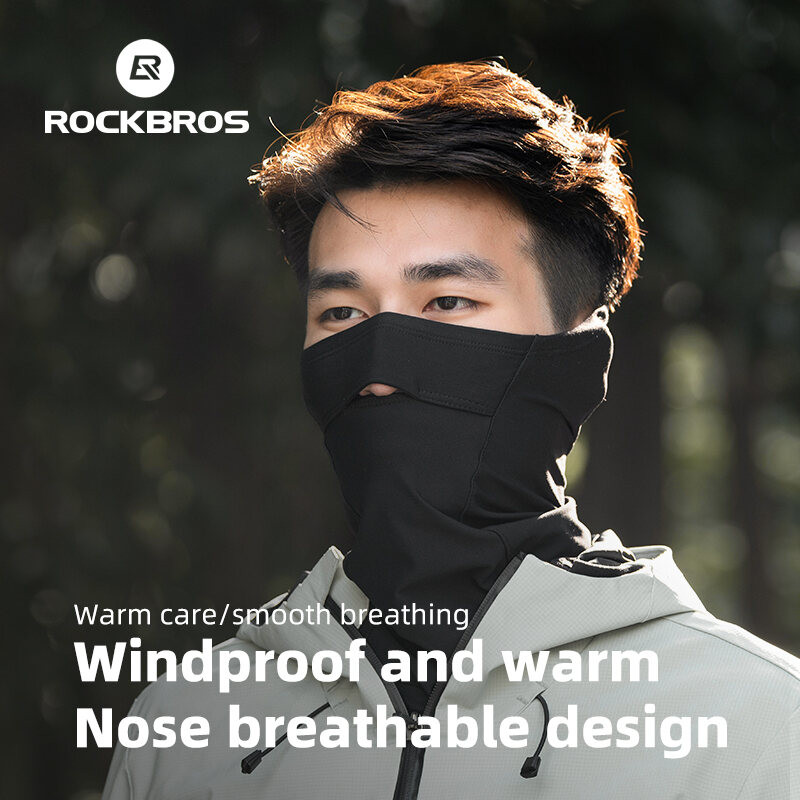 Rockbros หน้ากากปั่นจักรยานที่อบอุ่นน้ําหนักเบาขยายสกี Scraf หน้ากากขนแกะกันลมอุปกรณ์ฤดูหนาวกลางแจ้ง Unisex