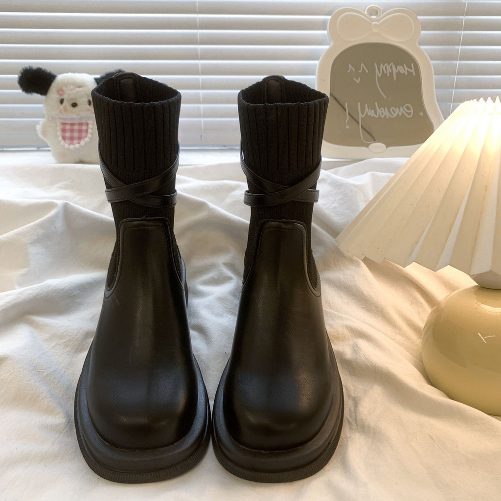 Knight Boots Mid-Tube Boots Women Retro Fashion High-En