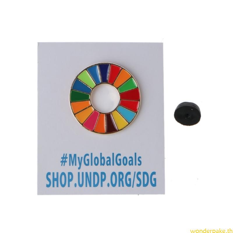 Wonder Enamal 17 สี Sustainable Development Goals เข็มกลัด United Nations SDGs Pin Badge แฟชั่น Rain