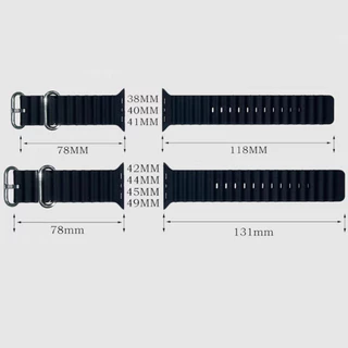 สายนาฬิกาซิลิโคนทะเล For Iwatch Apple Watch Ultra/SE 3 2/Ultra 49มม 44 40 42 38 41 45มม Series 11/10 9 8 7 6 5