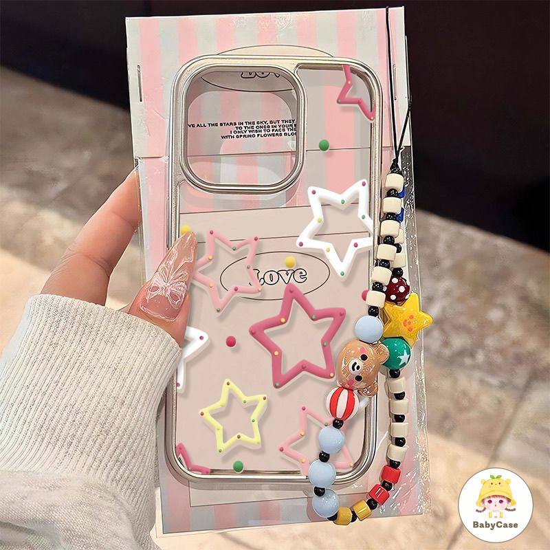 สร้อยข้อมือโปร่งใสที่มีความคิดสร้างสรรค์ เคส iPhone 16 11 15 13 14 12 Pro Max 7 16 8 15 14 Plus XR X XS MAX SE 2020
