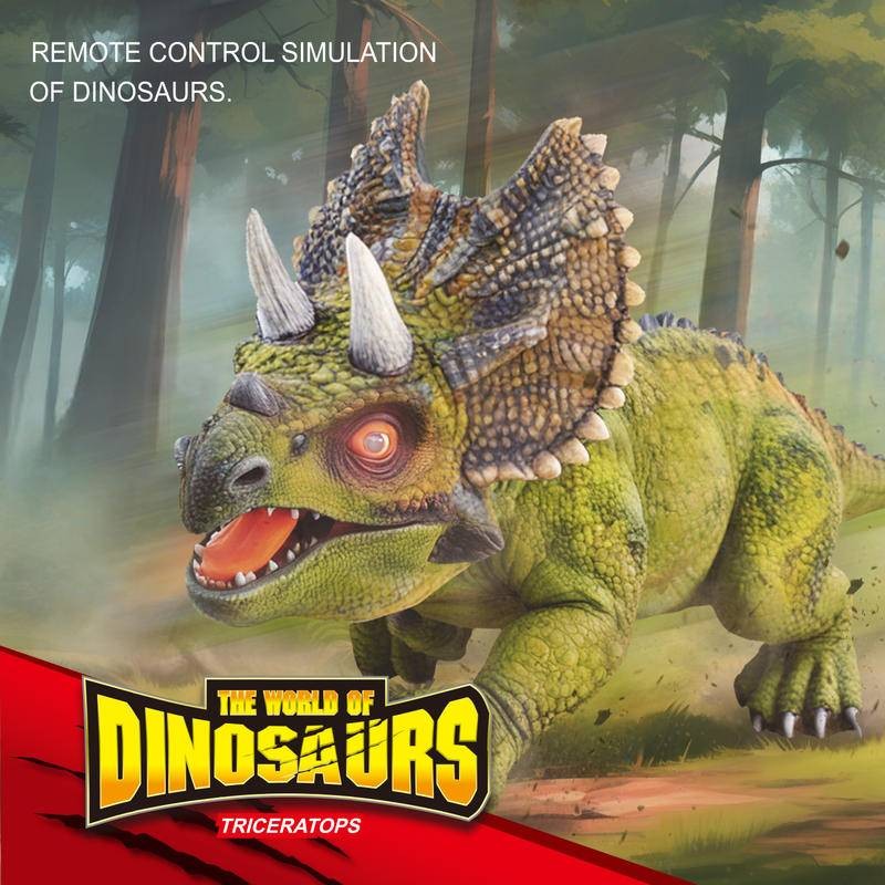 Rc Triceratops Velociraptor ไฟฟ้าเดินไดโนเสาร์รีโมทคอนโทรลจําลองของเล่นสัตว์ Jurassic ไดโนเสาร์เด็กของขวัญของเล่น