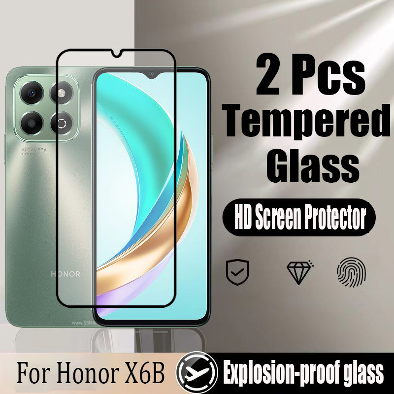Honor X6b 2 ชิ้นกระจกนิรภัยป้องกันหน้าจอสําหรับ Honor X6b X8b X7b 4G ป้องกันการกระแทกกระจกป้องกันฟิล