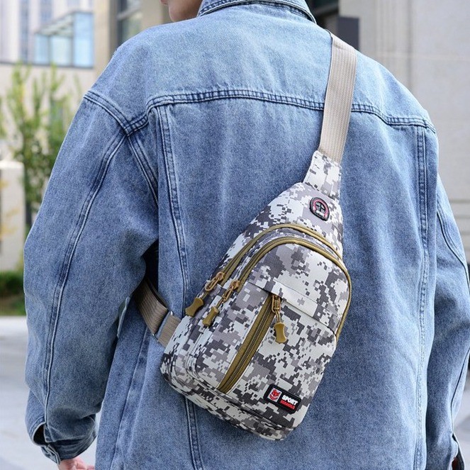(W80)กระคาดอกสะพายไหล่ ลายพรางดิจิตอล ผ้าอ๊อกฟอร์ต4ซิป vgetbag