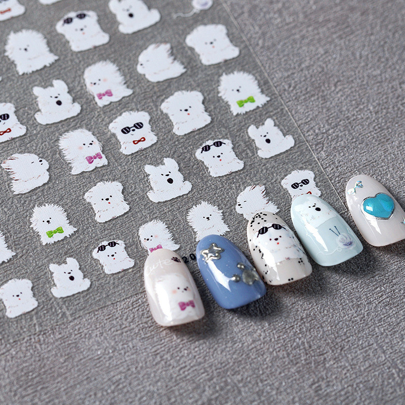 [Meow.sensei] Tensor งานฝีมือใหม่ของญี่ปุ่น5D ลูกสุนัขน่ารักนุ่มสติกเกอร์ติดเล็บบางลายการ์ตูนนุ่มน่ารักกาวติดเล็บ DP-420