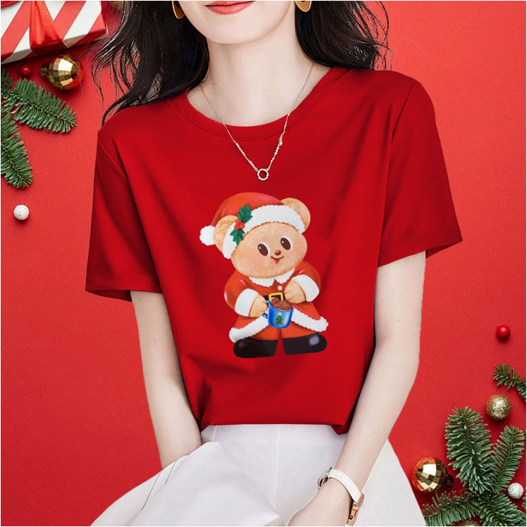 เสื้อคริสต์มาส น้องหมีเนย หมีเนย ButterbearMerry Chrismas T-Shirt ผ้า ใส่สบาย ไม่หด ไม่ย้