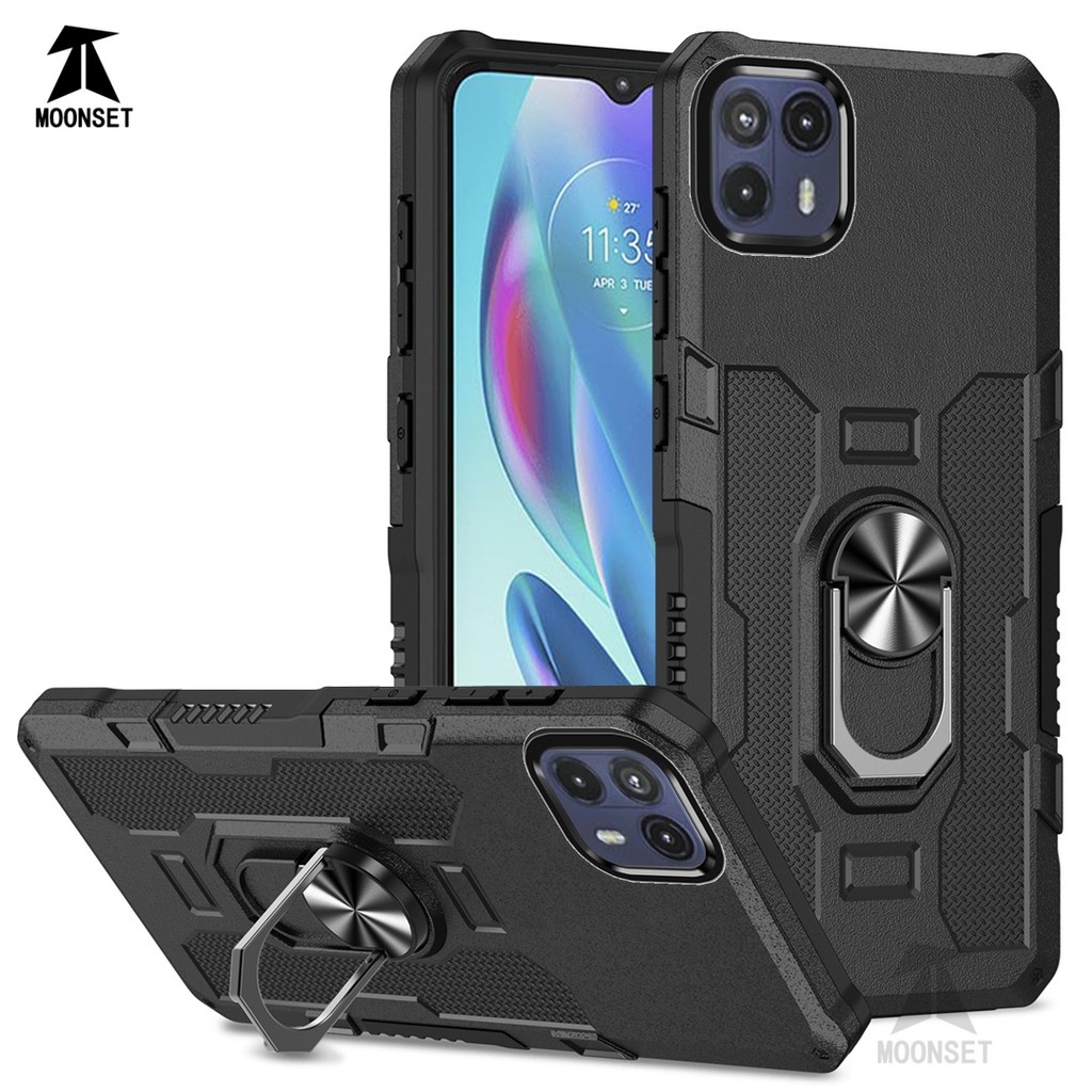 สําหรับ Motorola Moto G50 5G กรณี Hard PC กลับ Soft TPU Edge กล้องป้องกันแหวนผู้ถือ Kickstand กันกระแทก Slim บางฝาครอบ