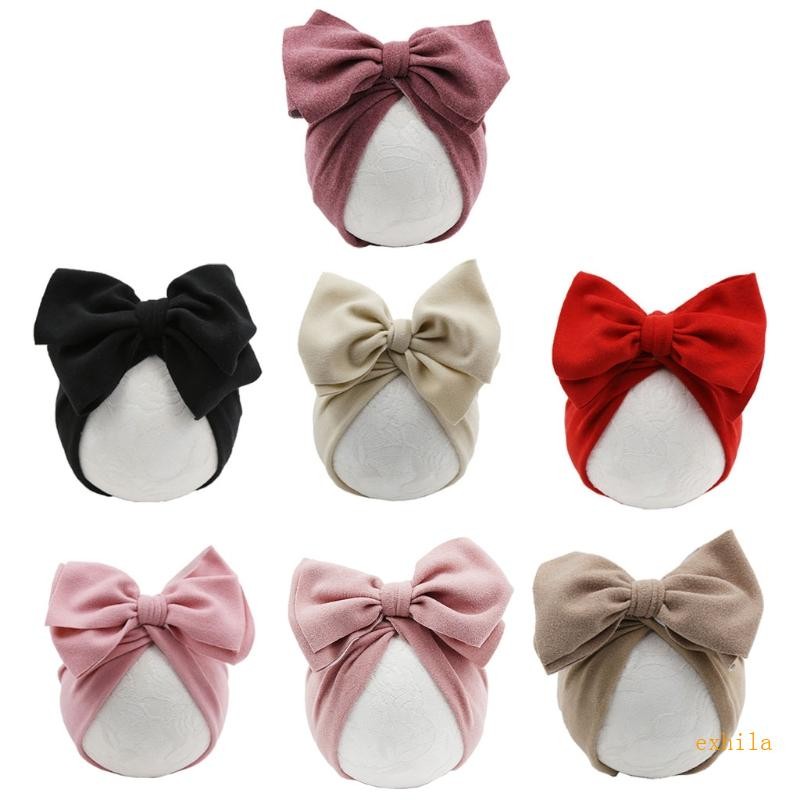 Exhila น่ารักทารกแรกเกิดเด็กทารกเด็กหญิงเด็กวัยหัดเดิน Comfy Bowknot โรงพยาบาลหมวกหมวกสวมใส่ง่ายหรือ Take