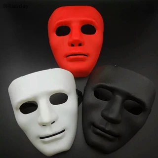 Ritasday Full Face Unisex Street Dance Party Mask คอสเพลย์สีดําสีขาวใหม่