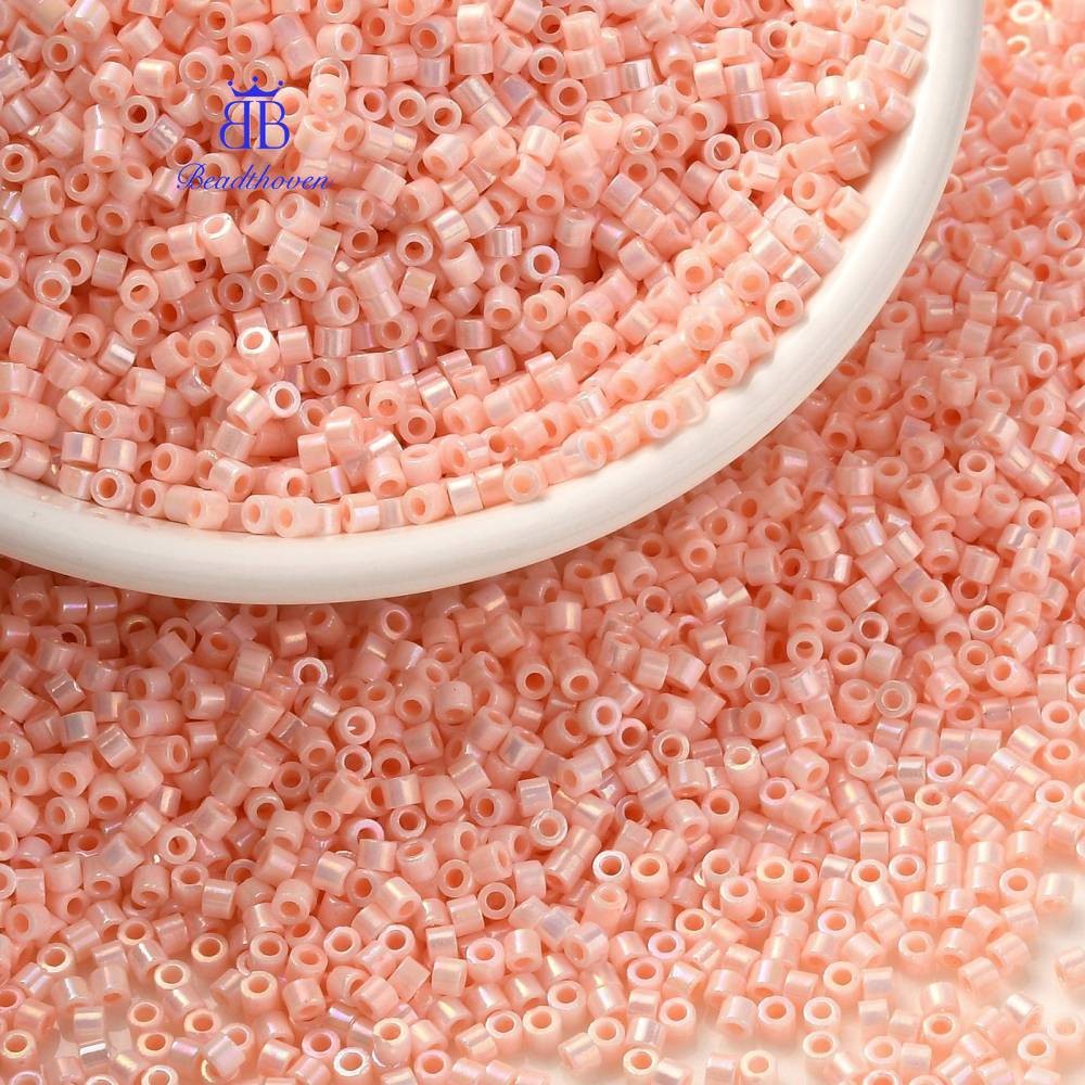 10g กระบอกสูบเมล็ดลูกปัดทึบแสงสี Luster ขนาดชุด PeachPuff 2x1.3 ~ 1.5 มม.: 0.8 ~ 1 มม.ประมาณ 888 ชิ้