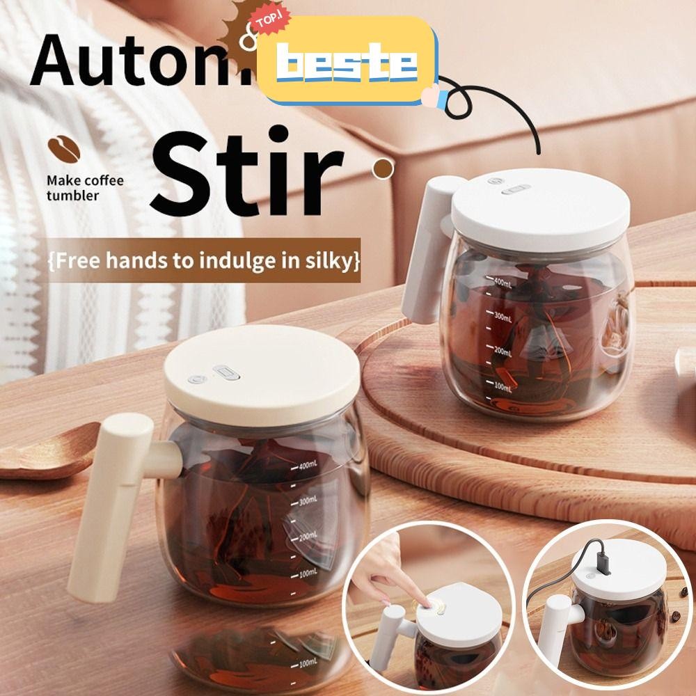 เบส แก้วกวน 400มล ถ้วยกาแฟแบบชาร์จไฟได้เองแบบพกพาพร้อมฝาปิดถ้วยผสมไฟฟ้า