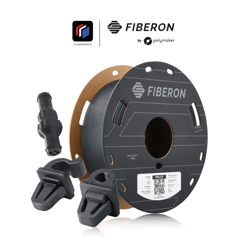 เส้น Fiberon™ PPS-CF10 ผสมคาร์บอนไฟเบอร์ ทนร้อน 250 องศา ทนสารเคมี กันไฟลาม ขนาด 1.75 มิล หนัก 500 กรัม