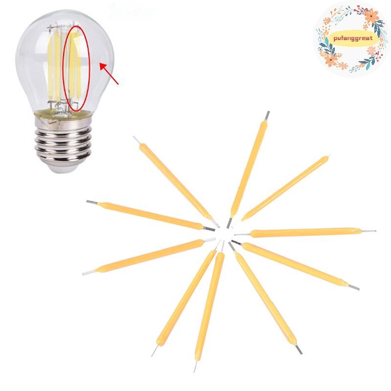 Pufanggreat 10 ชิ้น Super Bright COB LED พลังงานแสงอาทิตย์เส้นใยหลอดไฟบ้านโคมไฟแหล่ง TH