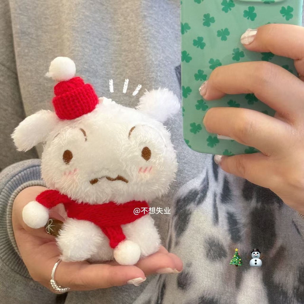 คริสต์มาสเล็กๆน้อยๆสีขาวตุ๊กตาตุ๊กตาจี้น่ารักการ์ตูนกระเป๋าเครื่องประดับสาวพวงกุญแจของขวัญคริสต์มาส