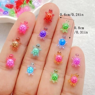 เต่าเรืองแสง 100 ชิ้น จากเรซิน สำหรับทำ DIY การ์ตูนน่ารัก เพื่อประดับโทรศัพท์และผม