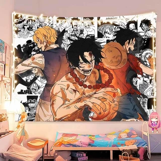 จัดส่งจากไทย] ผ้าพื้นหลัง Agirl One Piece ผ้าแขวนผนังอนิเมะ Luffy สองมิติ ผ้าตกแต่งผนังห้องนอนนักเรียน
