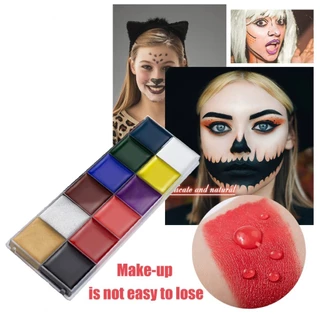 ชุดสีเพ้นท์หน้า 12 สี ปาร์ตี้แฟนซีสีเพ้นท์หน้าปาร์ตี้แฟนซี สีเพ้นท์หน้า ฟรี2แปรงสำหรับแต่ละคำสั่งซื้อ