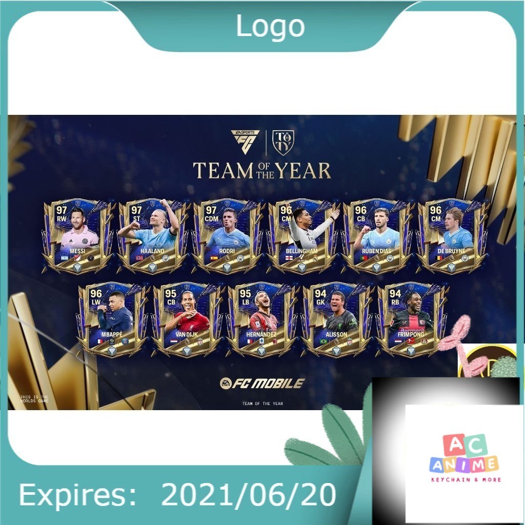 พวงกุญแจการ์ดเครื่องเล่นฤดูกาล 24TOTY - FC Mobile_