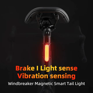 Rockbros จักรยาน IPX6 ไฟท้ายกันน้ํา Type-C ชาร์จสมาร์ทเบรค Sensing Magnetic ด้านหลัง MTB จักรยานเสือหมอบขี่จักรยานอุปกรณ์เสริม