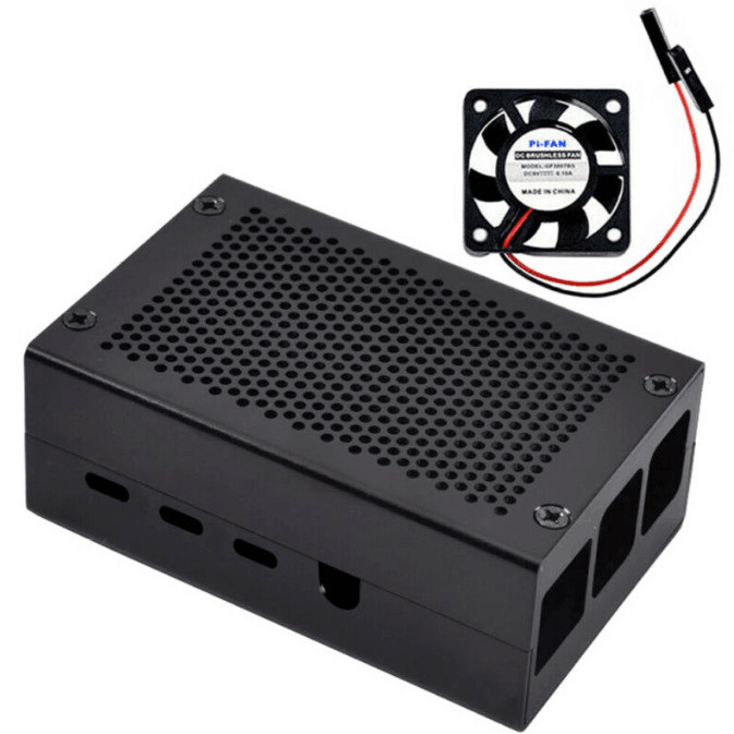 Raspberry Pi 4 Case Aluminium Alloy Metal 4b + Case + Raspberry Pi4 Chassis Cooling Box Accessories