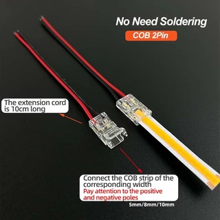 5 มม.8 มม.10 มม.1PCS ฟรีเชื่อม 2pin COB LED Strip L-Shap มุม Extension Wire Terminal LED Connectors ไม่มี Dark สําหรับ COB Strip ไฟ