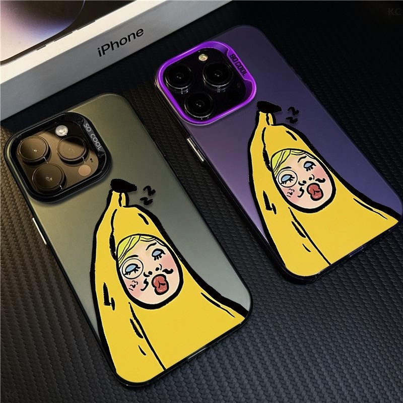 ตลก เคสป้องกัน Banana Man สำหรับ iPhone 11 12Pro 14ProMax 16plus 13ProMax XSMAX 7plus 12ProMax 15Pro