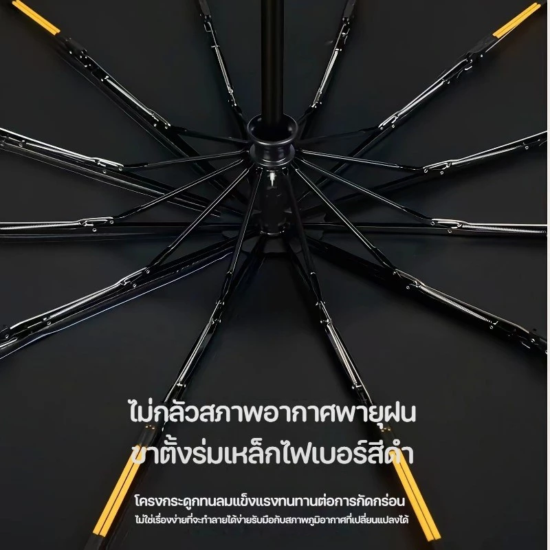 ร่มพับพกพา อัตโนมัติ กันฝน-กัน UV สีพื้น เบาบาง thumbnail 7