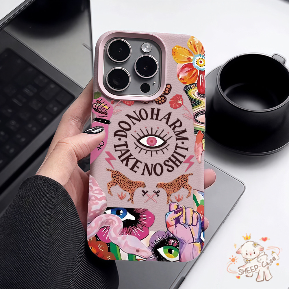 ✨ นี่ยม! ✨เคสเหมือนเปลือกลิ้นจี่ ไพ่ทาโรต์ เสือดาว ดวงตา สําหรับIPhone16 15 14 13 7 8plus Pro Promax XR XS เลือกได้ห้าสี