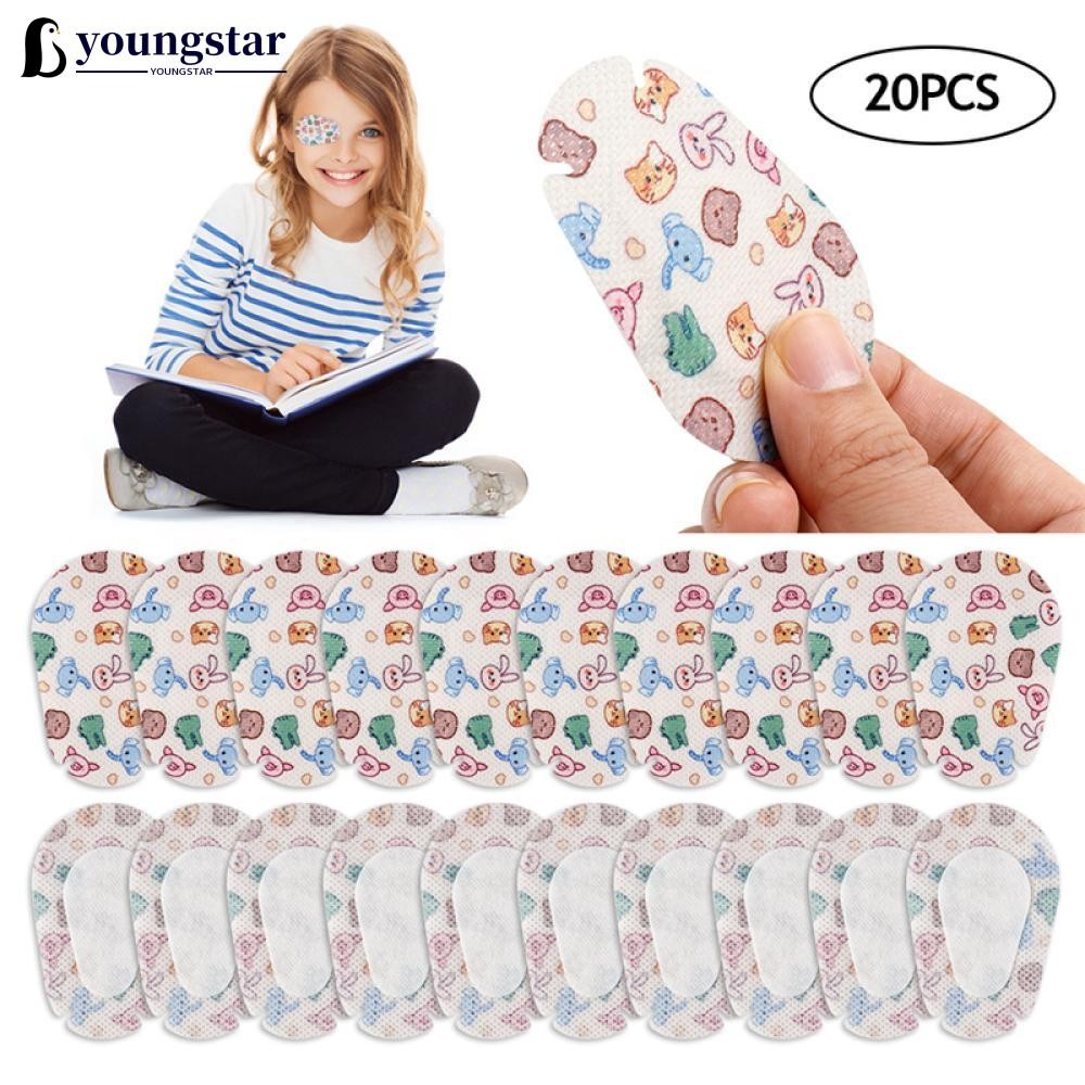 Youngstar 20PCS การ์ตูนรูปแบบ Soft Amblyopia การฝึกอบรม Eyeshade หน้ากากเด็ก Orthoptic Corrected Eye แพทช์ B2R7