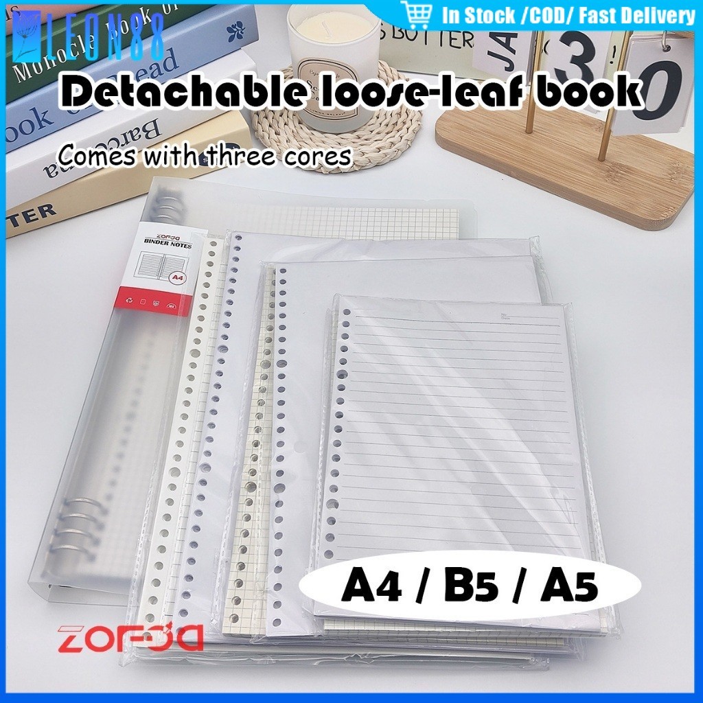 ของมาใหม่！1เล่ม กระดาษรีฟิว A4 A5 B5 ถนอมสายตา 60แผ่น มีเส้น ไม่มีเส้น กระดาษร่างตาราง ปกสมุดA4
