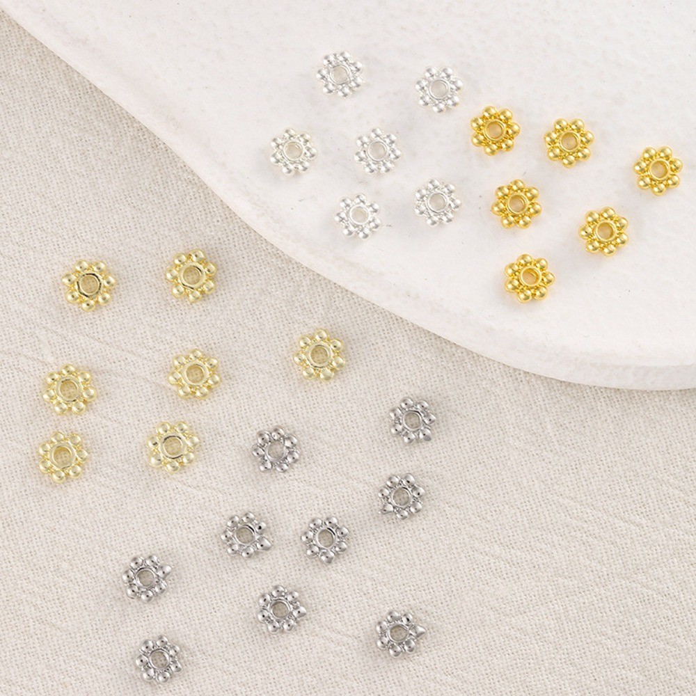 Real Gold-Plated 18k Gold-Packed สี-Preserve Snowflake Spacer diy สร้อยข้อมือสร้อยคอเครื่องประดับอุปกรณ์เสริมลูกปัดวัสดุลูกปัดลูกปัด Spacer