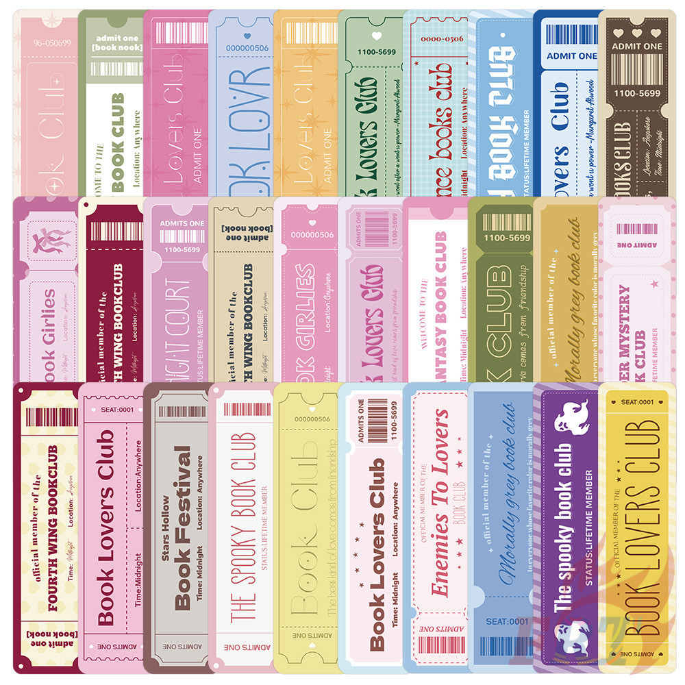 30ชิ้น/เซ็ต ※ Admits One . หนังสือคนรักคลับบุ๊คมาร์ค※หนังสือแฟชั่นเครื่องหมายหน้าเครื่องเขียนโรงเรียนอุปกรณ์สํานักงาน