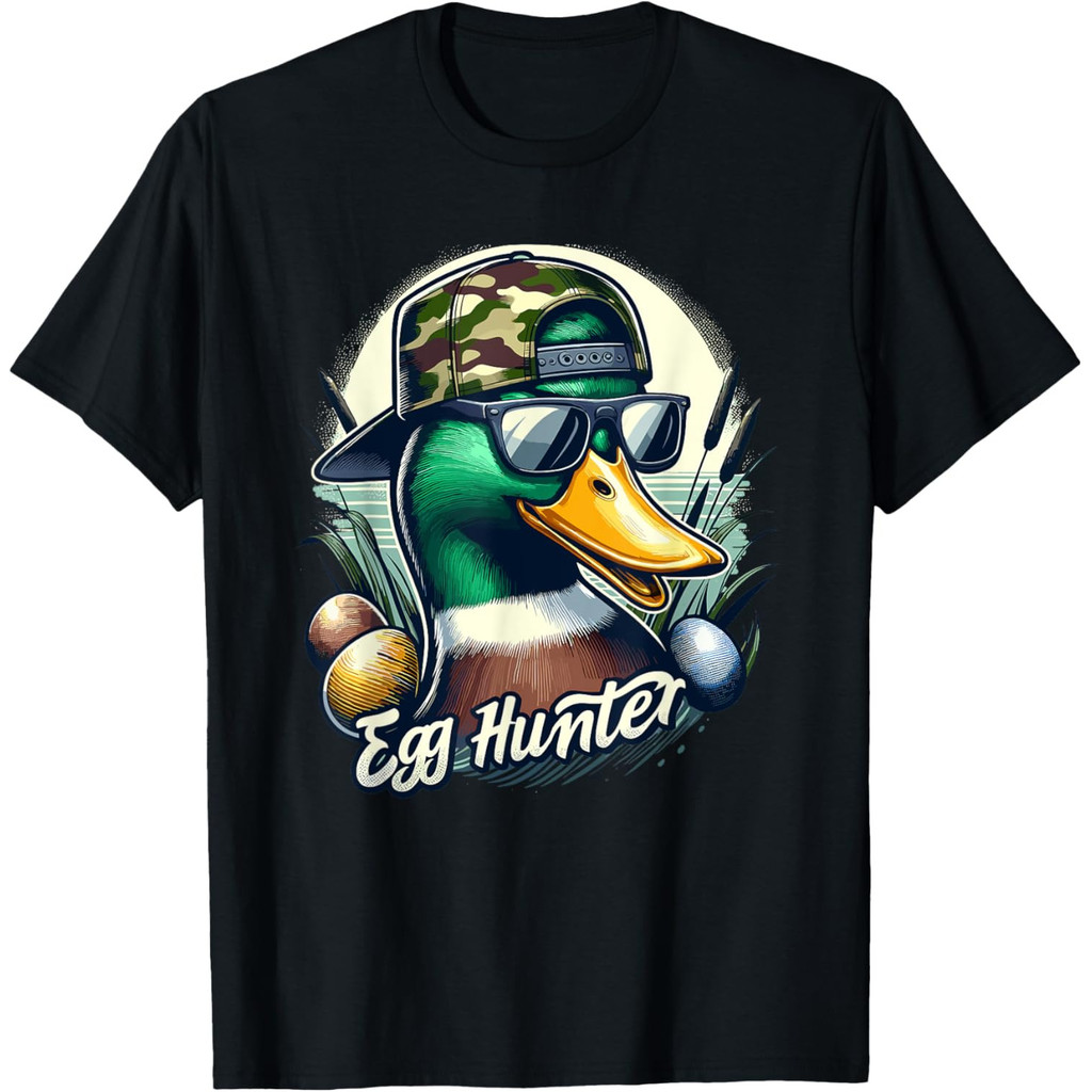 Easter Mallard Duck The Hunt Is On Easter Camo Duck Egg Hunt เสื้อยืด