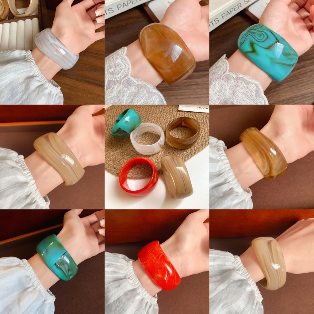 อะคริลิคจาง ๆ สร้อยข้อมือคลื่นผิดปกติ ซอก สร้อยข้อมือความรู้สึกคุณภาพสูงแฟชั่นเรียบง่ายพร็อพทั้งหมดเครื่องประดับมือหญิง