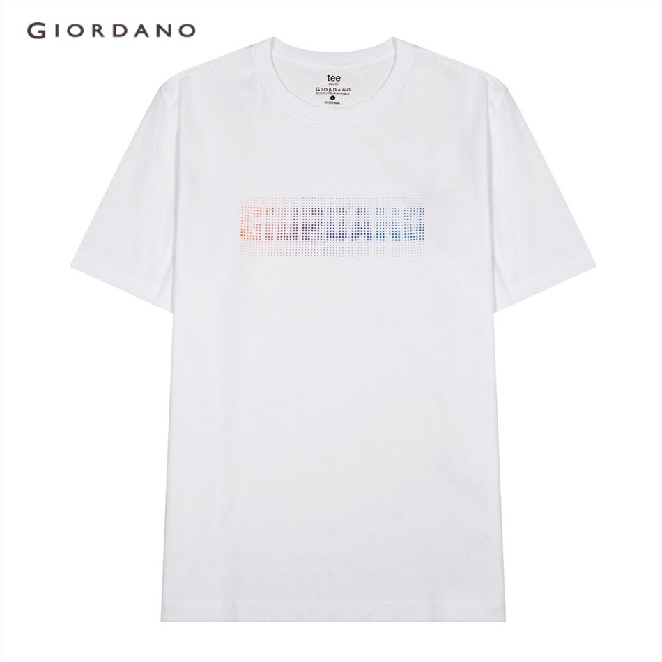 ปกติ [Csndice] เสื้อยืดแขนสั้น- GIORDANO เสื้อยืดผู้ชาย Men's Giordano Print Tee