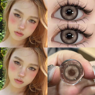 คอนแทคเลนส์ [0.00~-6.00] UYAAI Milk Ball series คอนแทคเลนส์สี 14.0mm Black Brown สีเขียว คอนแทคเลนส์รายเดือน