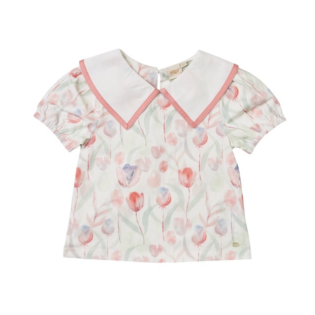 Babyshop เสื้อเด็กผู้หญิง Aop เสื้อยืดคอปก