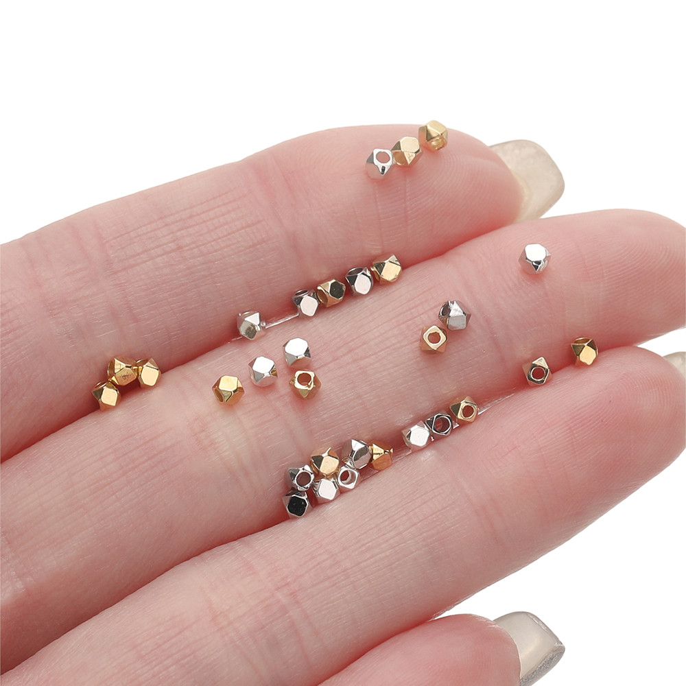 St.kunkka 20ชิ้น 2*2mm 18Kทองแดงบริสุทธิ์ไม่จางหายไปมลูกปัด ตัวเว้นวรรค ลูกปัดสามารถใช้สําหรับ ทําเอง สร้อยคอสร้อยข้อมือทํา — صورة 7