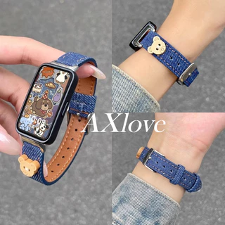Slim Denim Band Loop สําหรับ Huawei Band 11 pro 10 8 9 นาฬิกาสร้อยข้อมือสาย Correa สําหรับ Honor Band 9 เปลี่ยนสายนาฬิกา