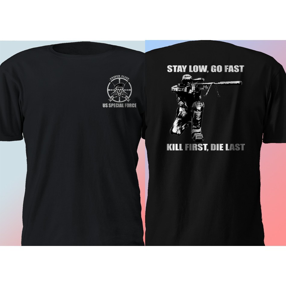 ผ้าฝ้าย 100%gildan cotton tees Us Army Sniper Special sporty Style large size men shirt Force Milita