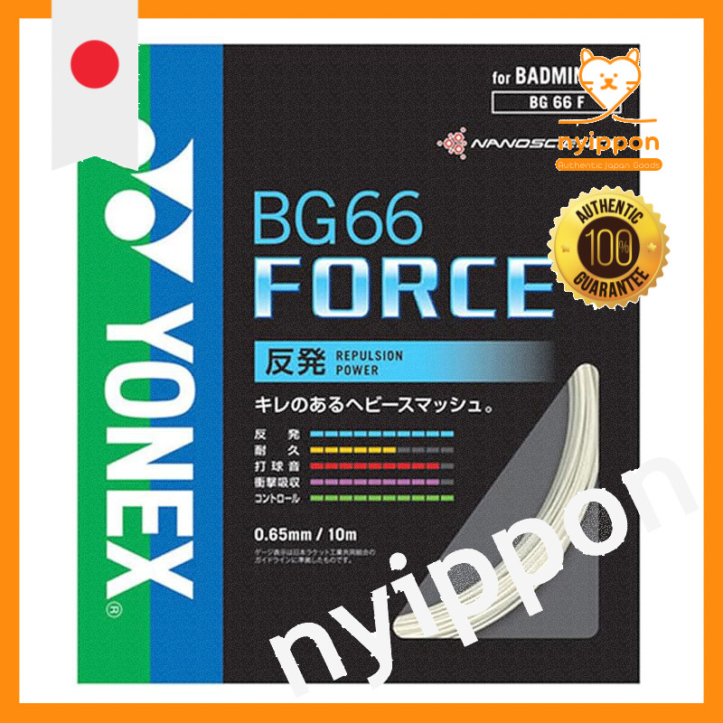 YONEX Badminton Strings BG66 Force (0.65mm) BG66F-2 White Roll 200m