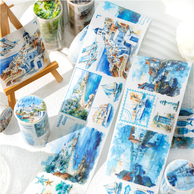 Wei 70 มม.*2 ม. 1 ม้วน [Embrace The World Series] คู่มือการสร้างภูมิทัศน์ที่สวยงามกระดาษกาว Washi เทป Washi Scrapbooking วัสดุสมุดภาพชุด